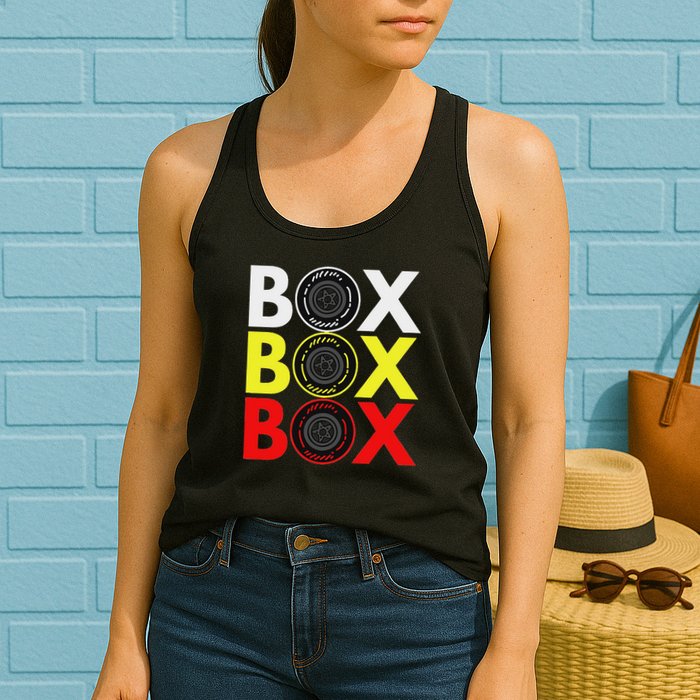 Formula Racing Car Box Box Box Radio Call To Pitbox Car Race Womens Tank Top