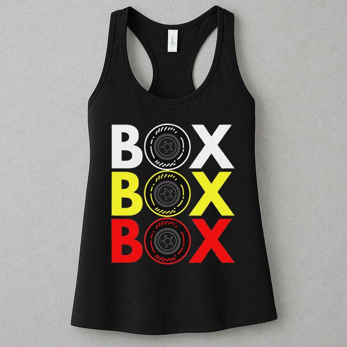 Formula Racing Car Box Box Box Radio Call To Pitbox Car Race Womens Tank Top
