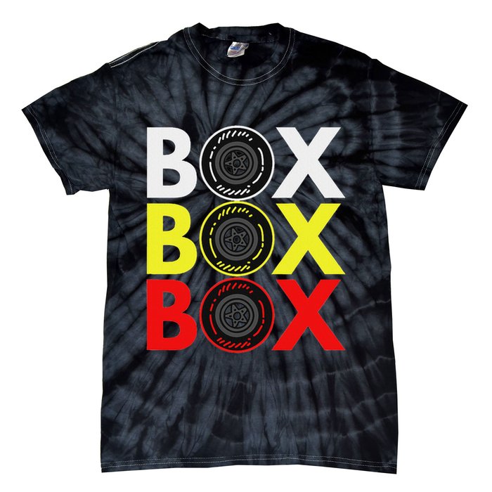 Formula Racing Car Box Box Box Radio Call To Pitbox Car Race Tie-Dye T-Shirt