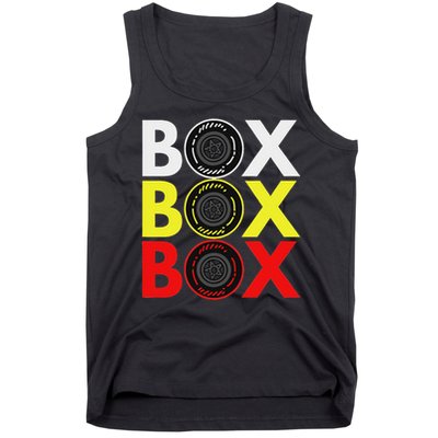 Formula Racing Car Box Box Box Radio Call To Pitbox Car Race Tank Top