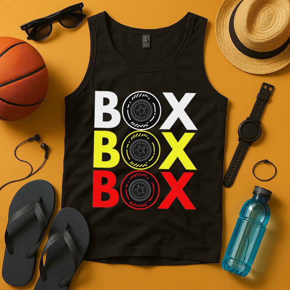 Formula Racing Car Box Box Box Radio Call To Pitbox Car Race Tank Top