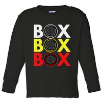 Formula Racing Car Box Box Box Radio Call To Pitbox Car Race Toddler Long Sleeve Shirt