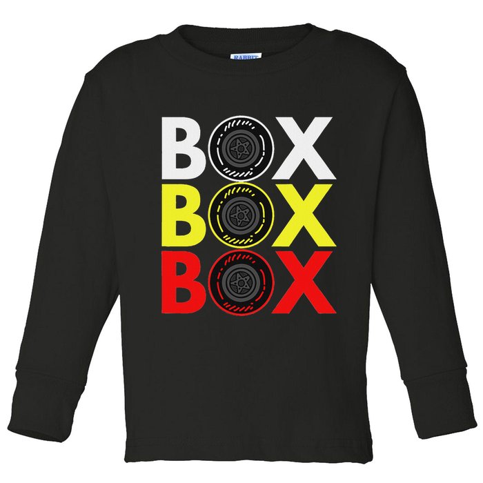 Formula Racing Car Box Box Box Radio Call To Pitbox Car Race Toddler Long Sleeve Shirt