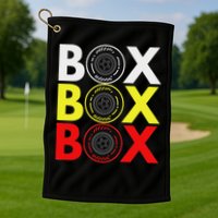 Formula Racing Car Box Box Box Radio Call To Pitbox Car Race Golf Towel