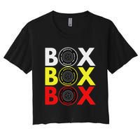 Formula Racing Car Box Box Box Radio Call To Pitbox Car Race Crop Top