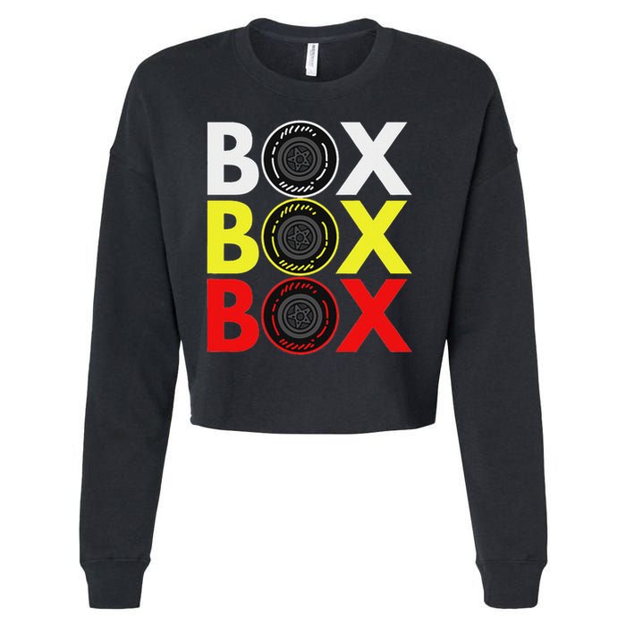 Formula Racing Car Box Box Box Radio Call To Pitbox Car Race Cropped Pullover Crew