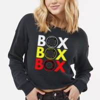 Formula Racing Car Box Box Box Radio Call To Pitbox Car Race Cropped Pullover Crew