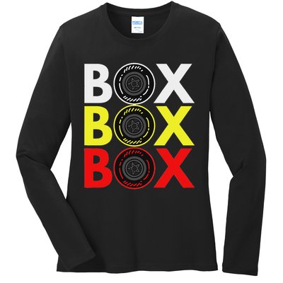 Formula Racing Car Box Box Box Radio Call To Pitbox Car Race Ladies Long Sleeve Shirt