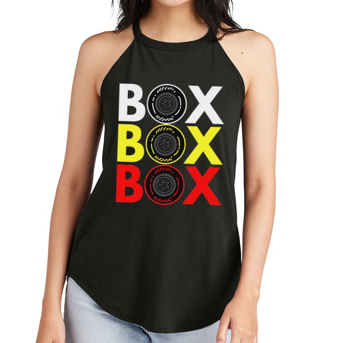 Formula Racing Car Box Box Box Radio Call To Pitbox Car Race Women's Perfect Tri Rocker Tank