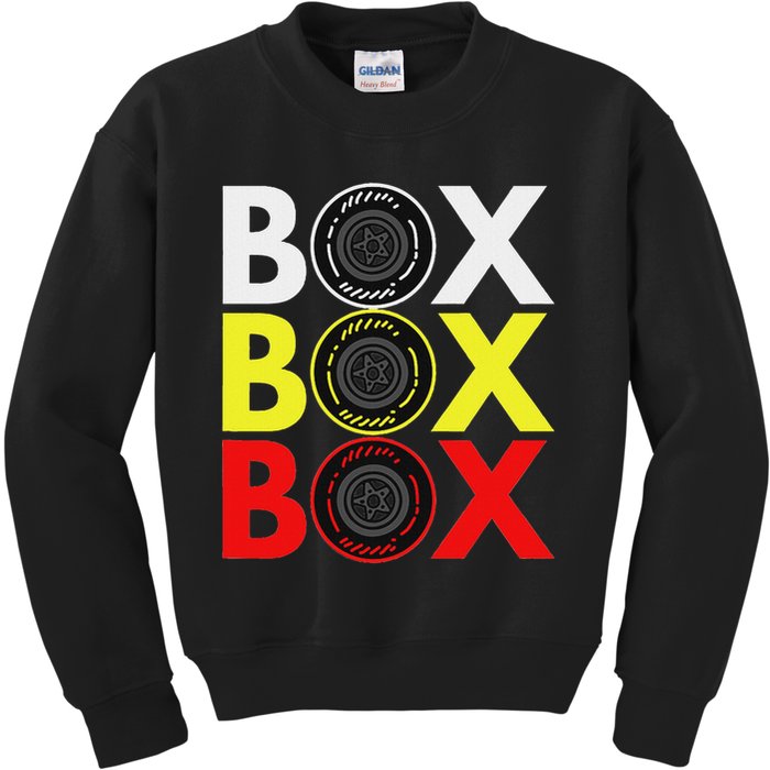 Formula Racing Car Box Box Box Radio Call To Pitbox Car Race Kids Sweatshirt
