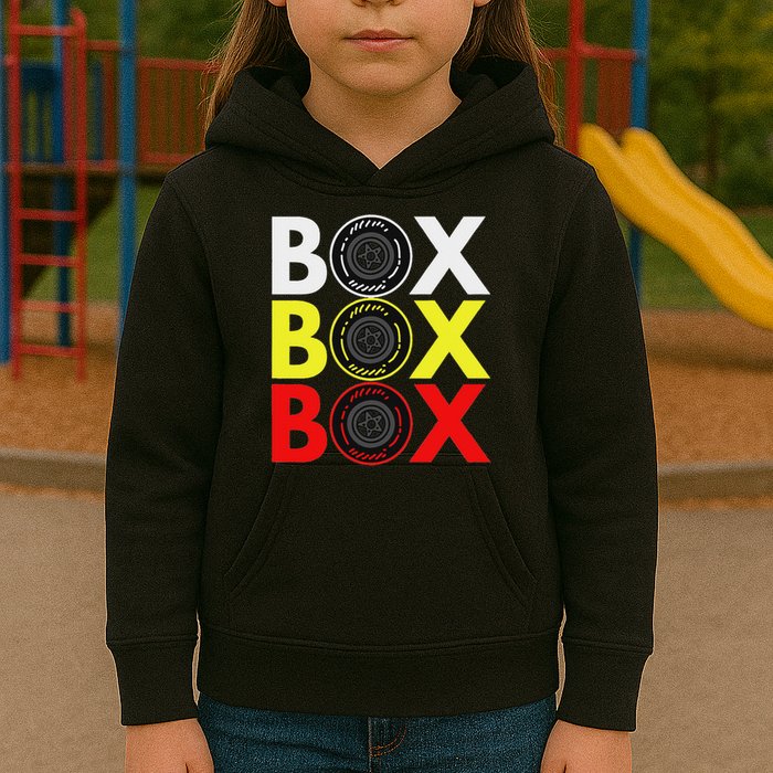 Formula Racing Car Box Box Box Radio Call To Pitbox Car Race Kids Hoodie