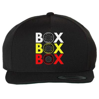 Formula Racing Car Box Box Box Radio Call To Pitbox Car Race Wool Snapback Cap