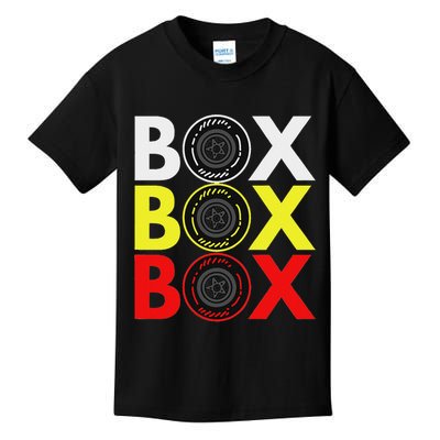 Formula Racing Car Box Box Box Radio Call To Pitbox Car Race Kids T-Shirt
