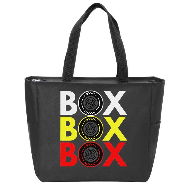 Formula Racing Car Box Box Box Radio Call To Pitbox Car Race Zip Tote Bag