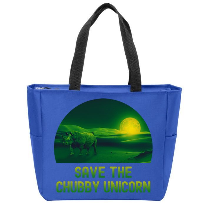 Funny Rhino Chibby Unicorns Save The Chubby Unicorn Great Gift Zip Tote Bag