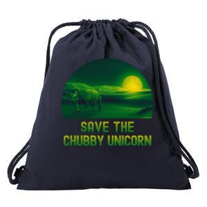 Funny Rhino Chibby Unicorns Save The Chubby Unicorn Great Gift Drawstring Bag