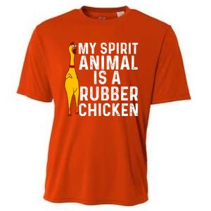 Funny Rubber Chicken Gift Men Women Rubber Chicken Costume Gift Cooling Performance Crew T-Shirt