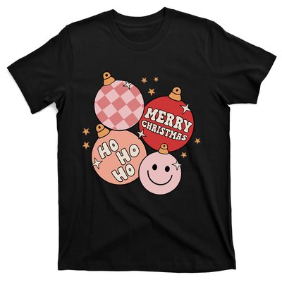 Festive Retro Christmas Bauble Ho Ho Ho Holiday T-Shirt