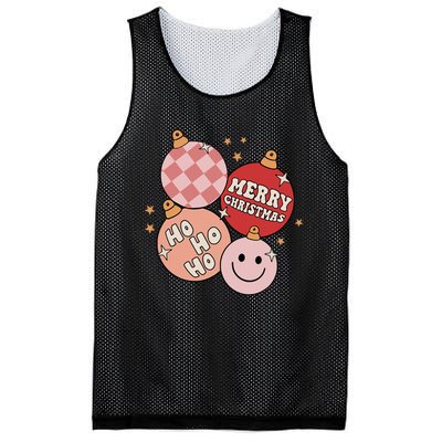 Festive Retro Christmas Bauble Ho Ho Ho Holiday Mesh Reversible Basketball Jersey Tank