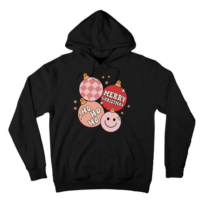 Festive Retro Christmas Bauble Ho Ho Ho Holiday Tall Hoodie