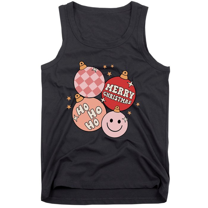 Festive Retro Christmas Bauble Ho Ho Ho Holiday Tank Top