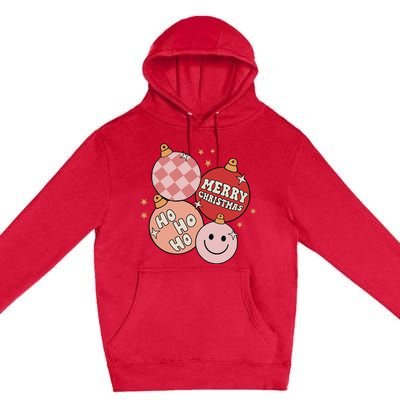 Festive Retro Christmas Bauble Ho Ho Ho Holiday Premium Pullover Hoodie