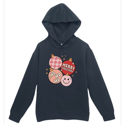 Festive Retro Christmas Bauble Ho Ho Ho Holiday Urban Pullover Hoodie