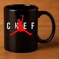 Funny Restaurant Chef Jumping Chef Knife 11oz C Handle Ceramic Mug