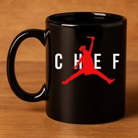 Funny Restaurant Chef Jumping Chef Knife 11oz C Handle Ceramic Mug