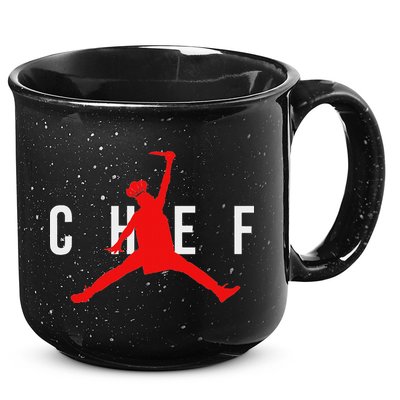 Funny Restaurant Chef Jumping Chef Knife 15oz Campfire Ceramic Mug