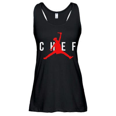 Funny Restaurant Chef Jumping Chef Knife Ladies Essential Flowy Tank