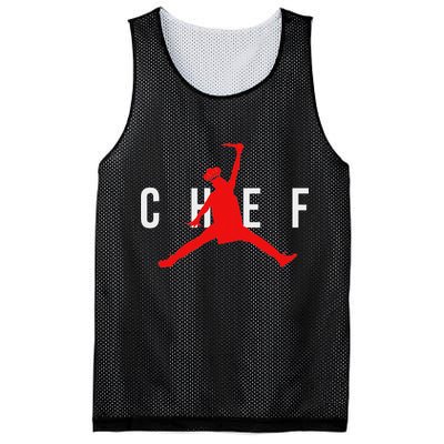 Funny Restaurant Chef Jumping Chef Knife Mesh Reversible Basketball Jersey Tank