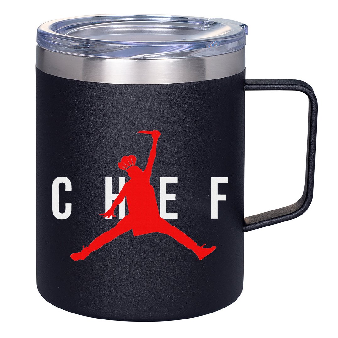 Funny Restaurant Chef Jumping Chef Knife 12oz Stainless Steel Coffee Mug