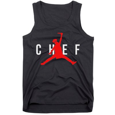 Funny Restaurant Chef Jumping Chef Knife Tank Top