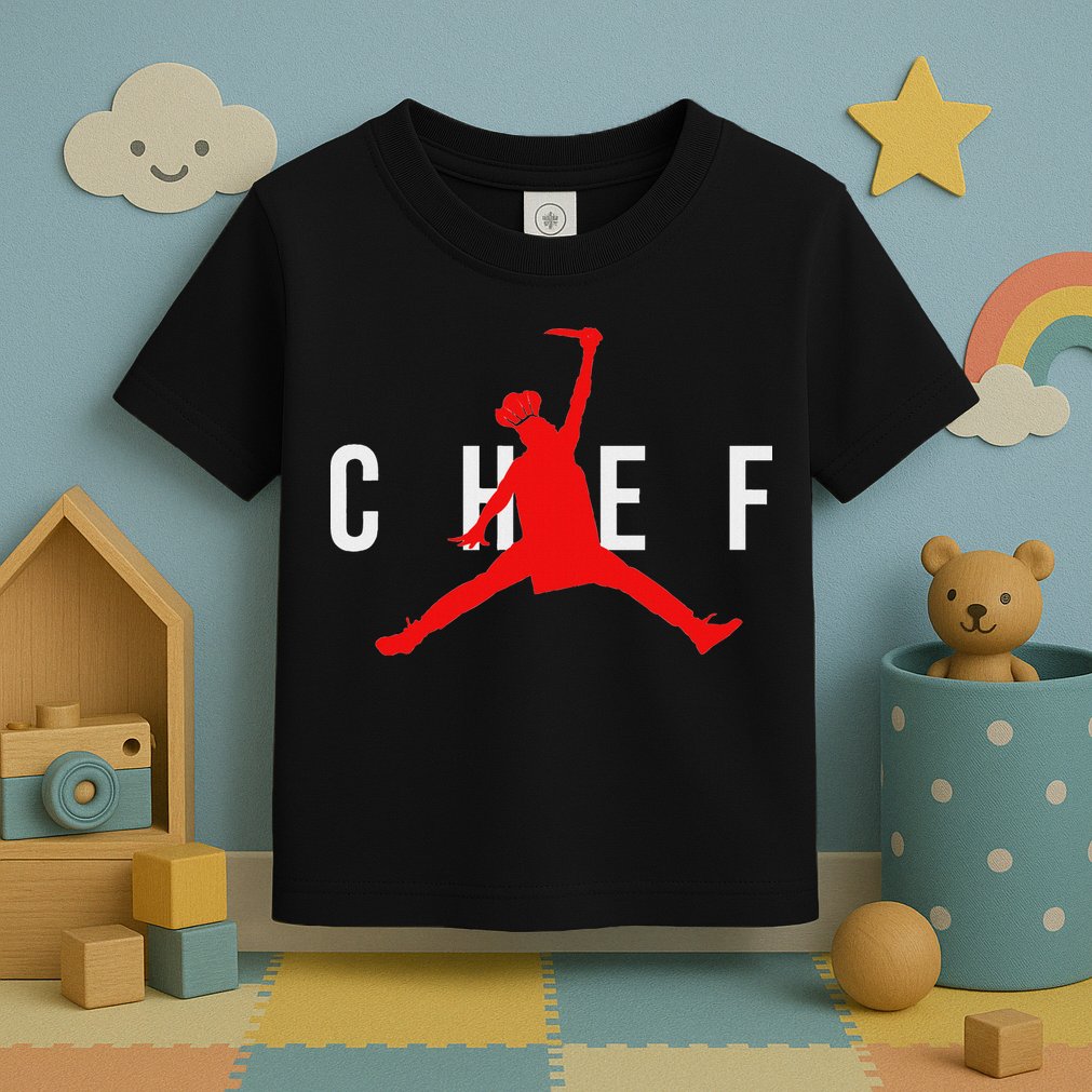 Funny Restaurant Chef Jumping Chef Knife Toddler T-Shirt
