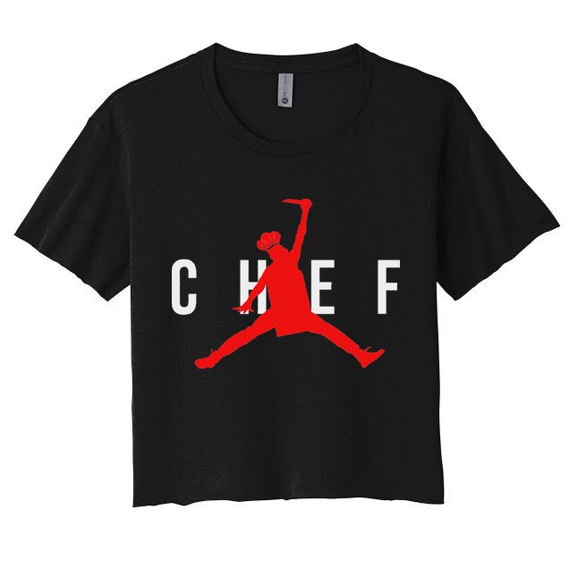 Funny Restaurant Chef Jumping Chef Knife Crop Top