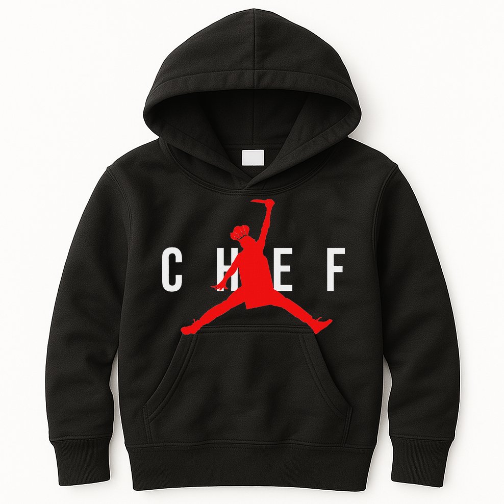 Funny Restaurant Chef Jumping Chef Knife Kids Hoodie