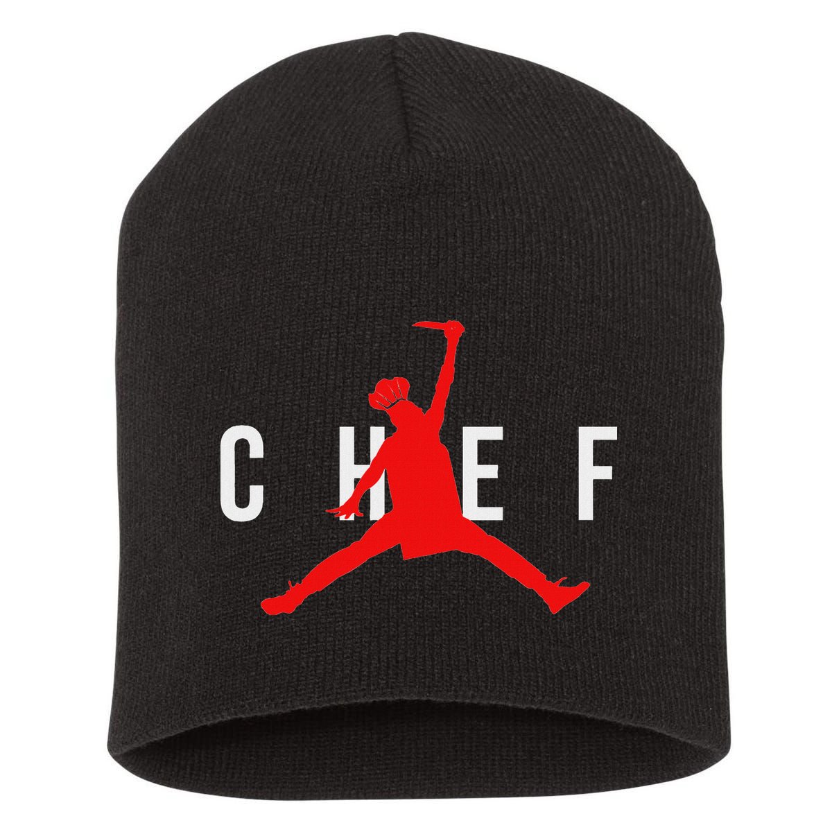 Funny Restaurant Chef Jumping Chef Knife Short Acrylic Beanie