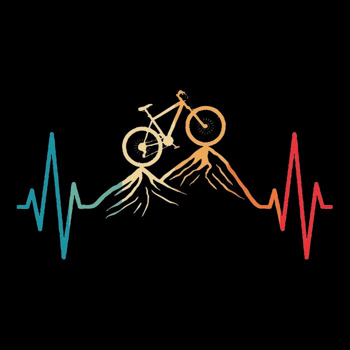 Funny Retro Cycling Heartbeat Bicycle Mountain Bike Biking Backpack