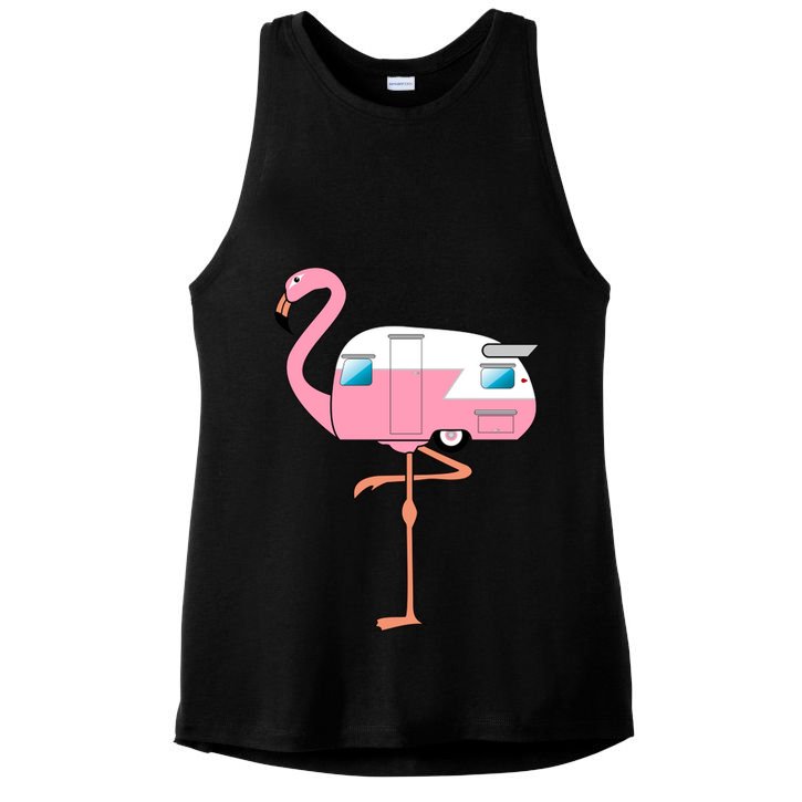 Flamingo RV Camper Ladies PosiCharge Tri-Blend Wicking Tank