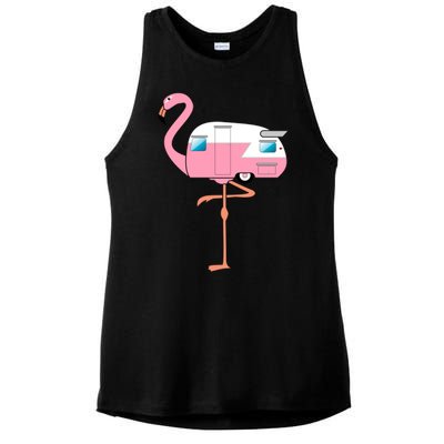 Flamingo RV Camper Ladies PosiCharge Tri-Blend Wicking Tank