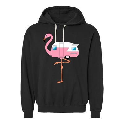 Flamingo RV Camper Garment-Dyed Fleece Hoodie