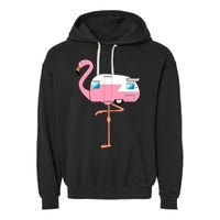 Flamingo RV Camper Garment-Dyed Fleece Hoodie