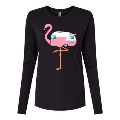 Flamingo RV Camper Womens Cotton Relaxed Long Sleeve T-Shirt