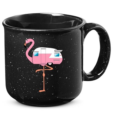 Flamingo RV Camper 15oz Campfire Ceramic Mug