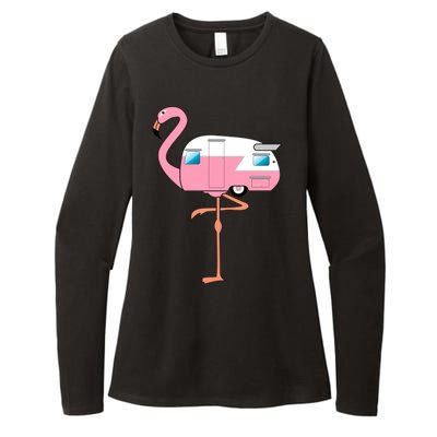 Flamingo RV Camper Womens CVC Long Sleeve Shirt