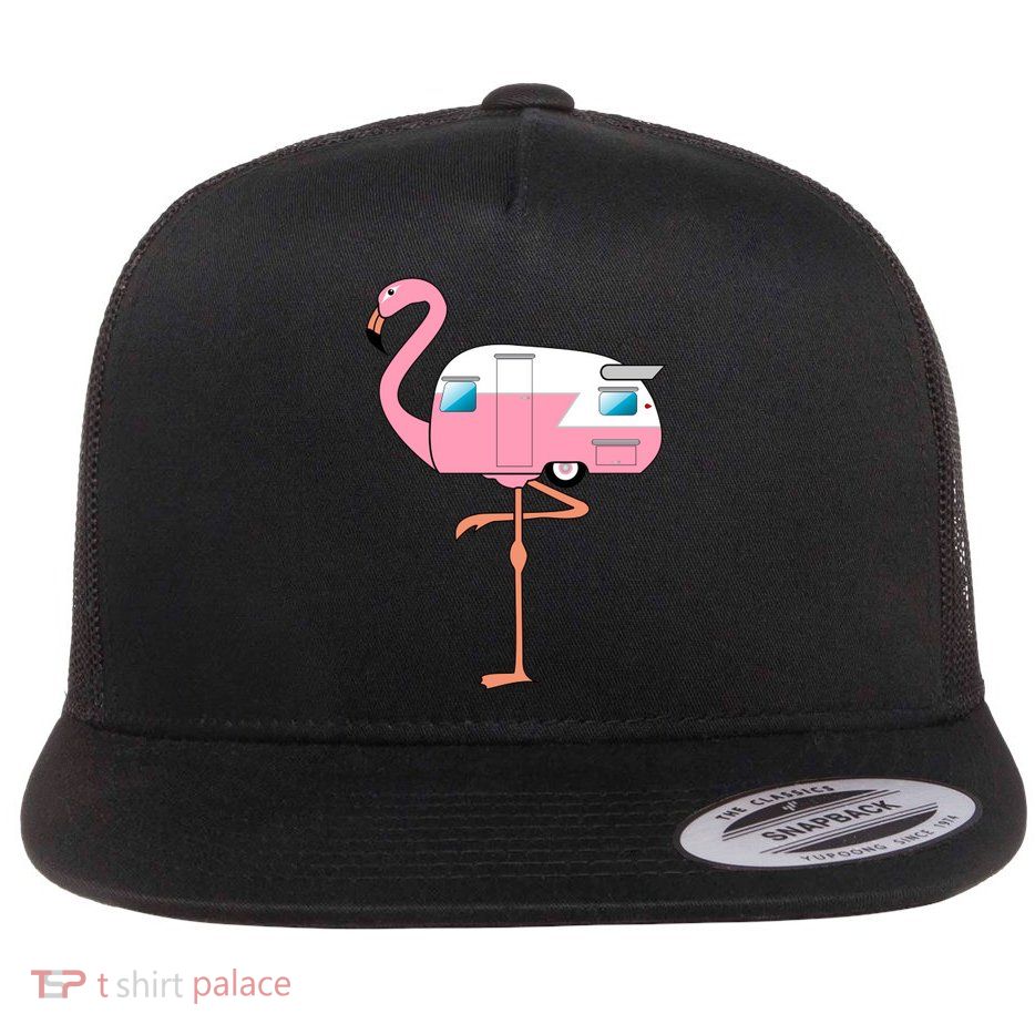 Flamingo RV Camper Flat Bill Trucker Hat