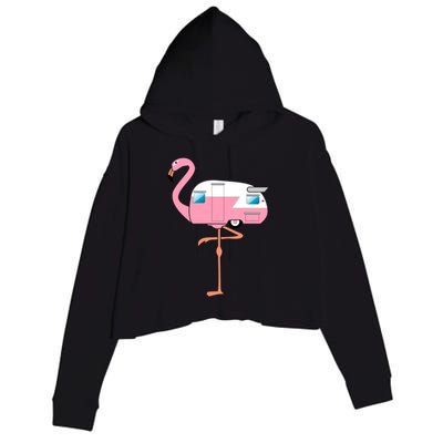 Flamingo RV Camper Crop Fleece Hoodie