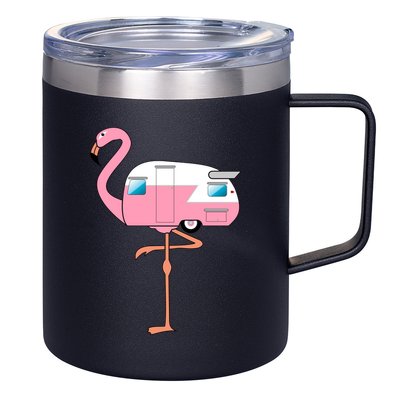 Flamingo RV Camper 12oz Stainless Steel Coffee Mug