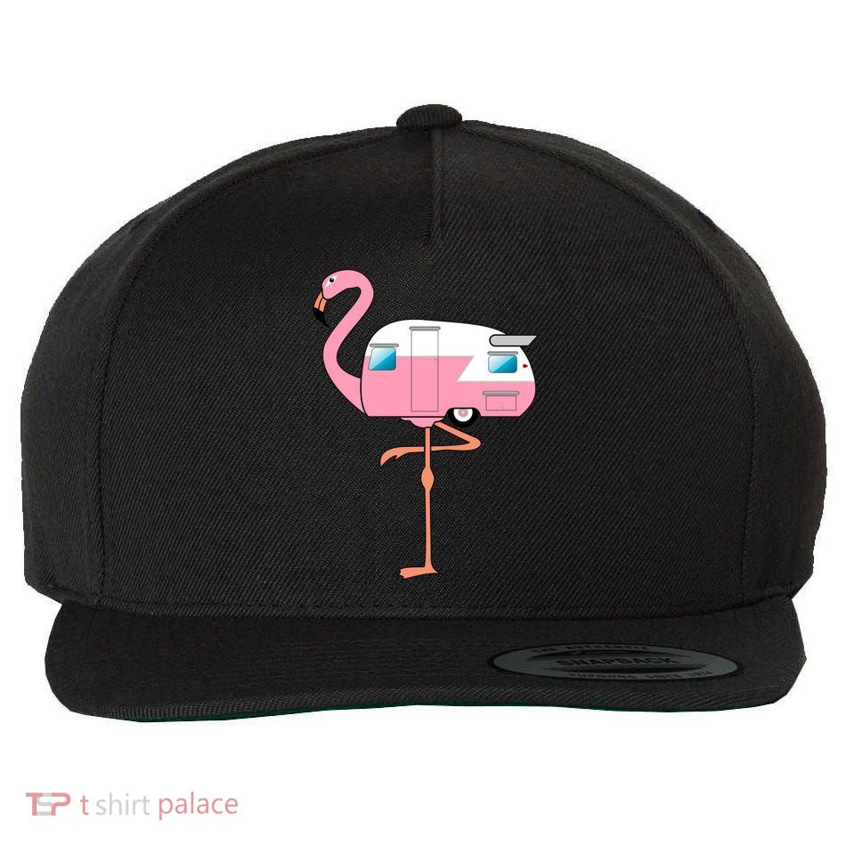 Flamingo RV Camper Wool Snapback Cap